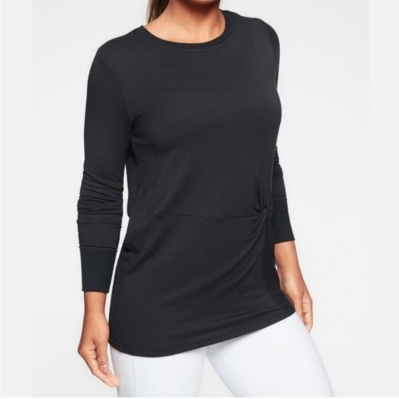 Athleta Nirvana Twist Front Sweatshirt Black Size Small - Picture 1 of 5